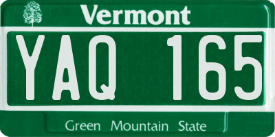 VT license plate YAQ165