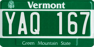 VT license plate YAQ167