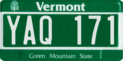 VT license plate YAQ171