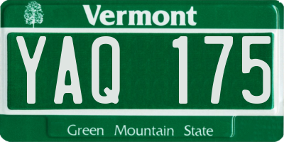 VT license plate YAQ175