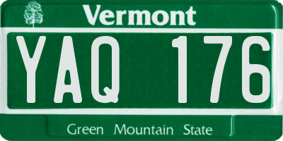 VT license plate YAQ176