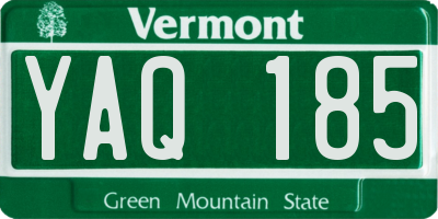 VT license plate YAQ185