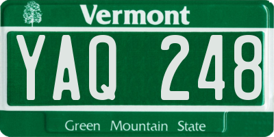 VT license plate YAQ248