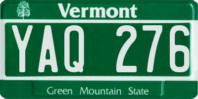 VT license plate YAQ276