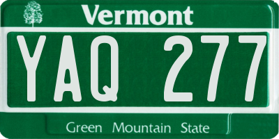 VT license plate YAQ277