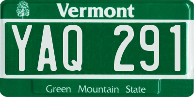 VT license plate YAQ291