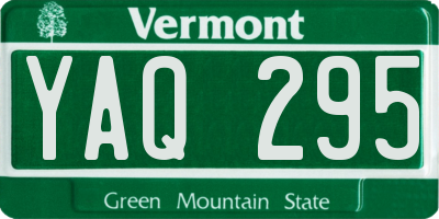 VT license plate YAQ295