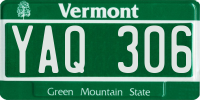VT license plate YAQ306