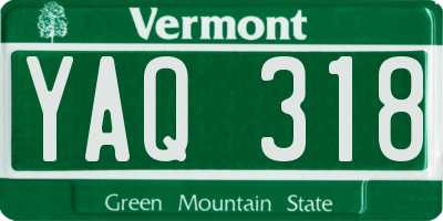 VT license plate YAQ318