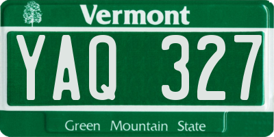 VT license plate YAQ327