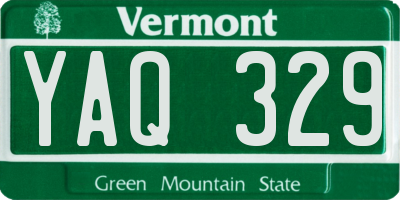VT license plate YAQ329