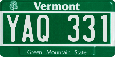 VT license plate YAQ331