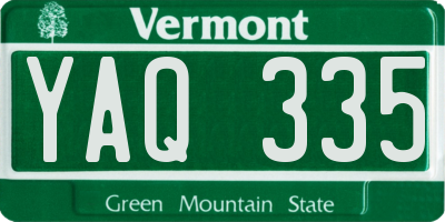 VT license plate YAQ335