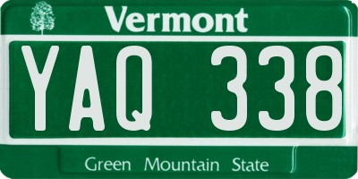VT license plate YAQ338