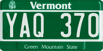 VT license plate YAQ370