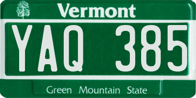 VT license plate YAQ385