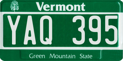 VT license plate YAQ395
