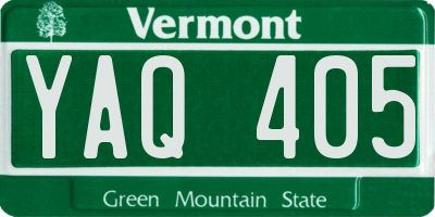 VT license plate YAQ405