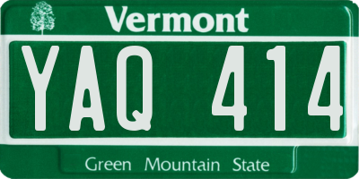 VT license plate YAQ414