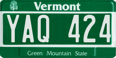 VT license plate YAQ424