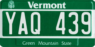 VT license plate YAQ439