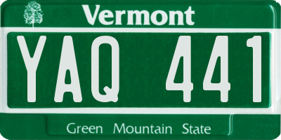 VT license plate YAQ441