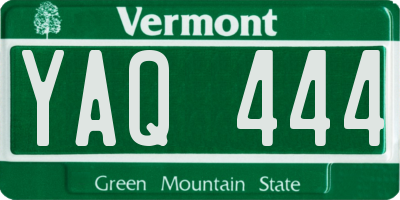 VT license plate YAQ444