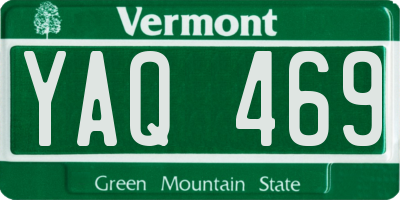 VT license plate YAQ469