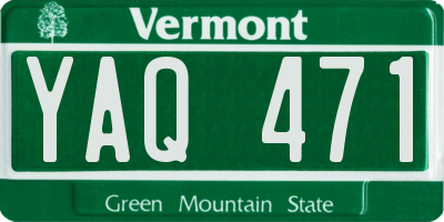 VT license plate YAQ471