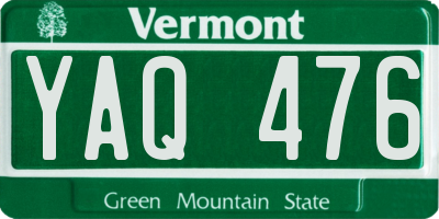VT license plate YAQ476