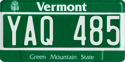 VT license plate YAQ485