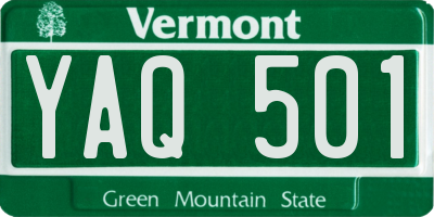 VT license plate YAQ501
