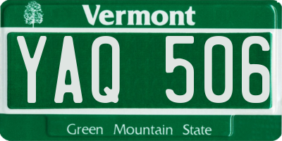 VT license plate YAQ506