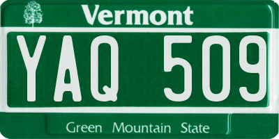 VT license plate YAQ509