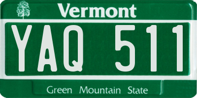 VT license plate YAQ511