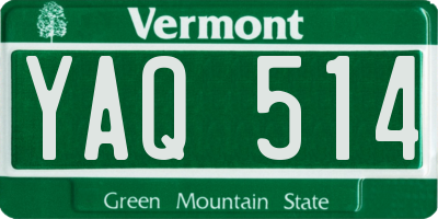 VT license plate YAQ514