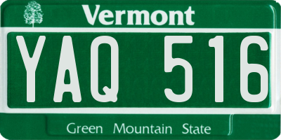 VT license plate YAQ516
