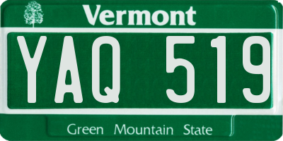VT license plate YAQ519