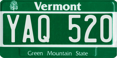 VT license plate YAQ520