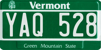 VT license plate YAQ528