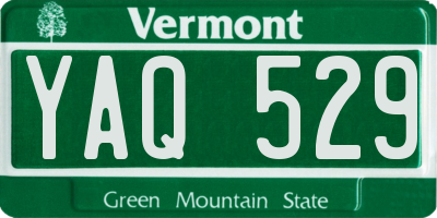 VT license plate YAQ529