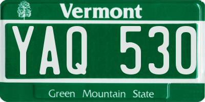 VT license plate YAQ530