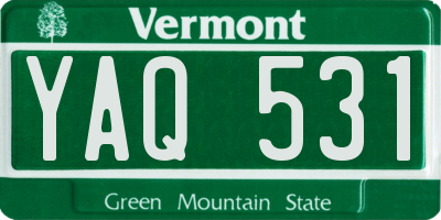 VT license plate YAQ531