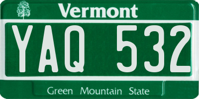 VT license plate YAQ532