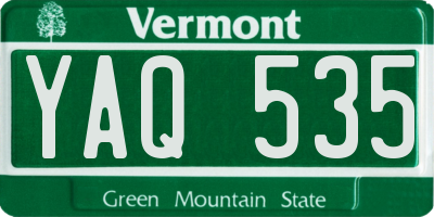VT license plate YAQ535