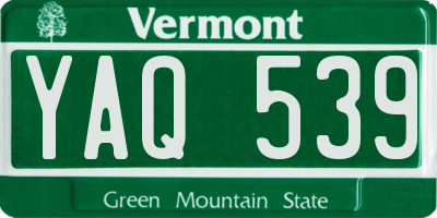 VT license plate YAQ539