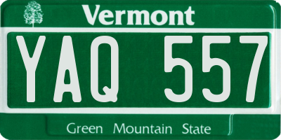 VT license plate YAQ557