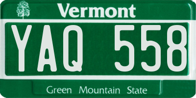 VT license plate YAQ558