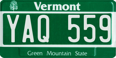 VT license plate YAQ559