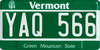 VT license plate YAQ566